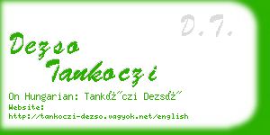 dezso tankoczi business card